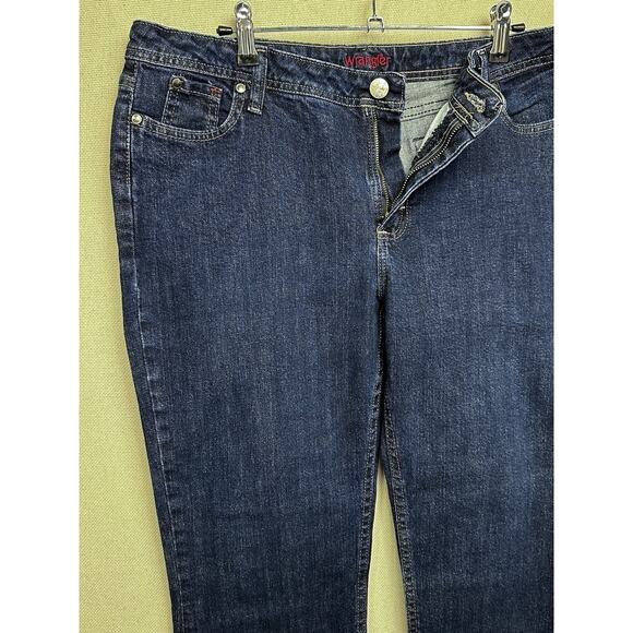 Wrangler Sz 14P Women's Jeans Stretch Denim Modest Straight Leg Dark Wash - Picture 3 of 10